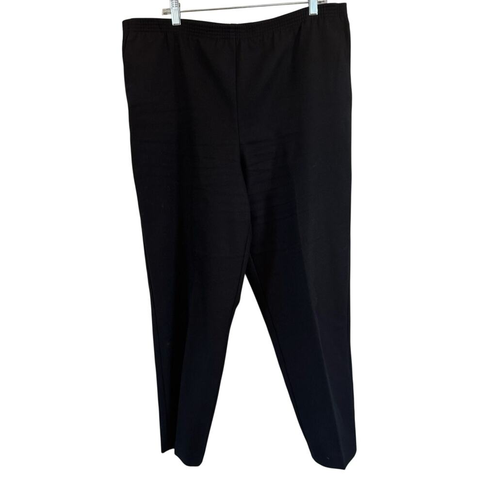 Alfred Dunner Classic Black Elastic Waist Pants, Women’s Size 14 Career